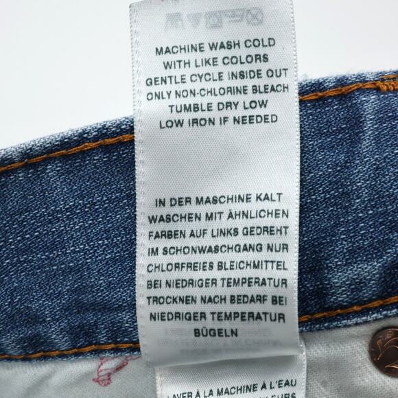 True Religion Jeans Mens 40 x 34 Waist Blue Denim Skinny Flap Pockets Distressed - Picture 15 of 16